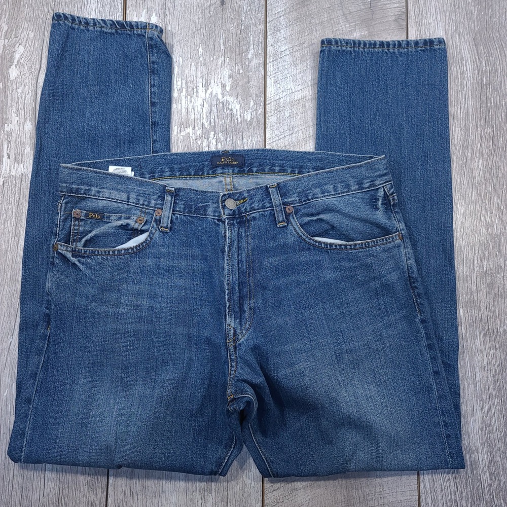 Polo Ralph Lauren Jeans Mens 35x32 Blue Sullivan Slim Fit Denim Pants - Picture 3 of 8